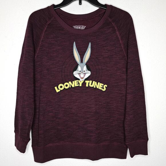 Tops - NWOT Looney Tunes Women's Burgundy/Bugs Bunny Sweatshirt Size Medium